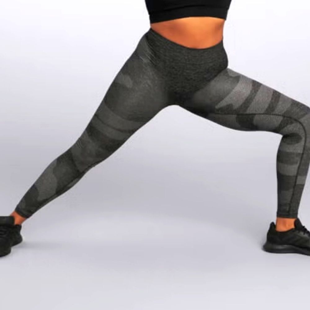 HPE Gray Camo Cross Seamless Leggings Sz S